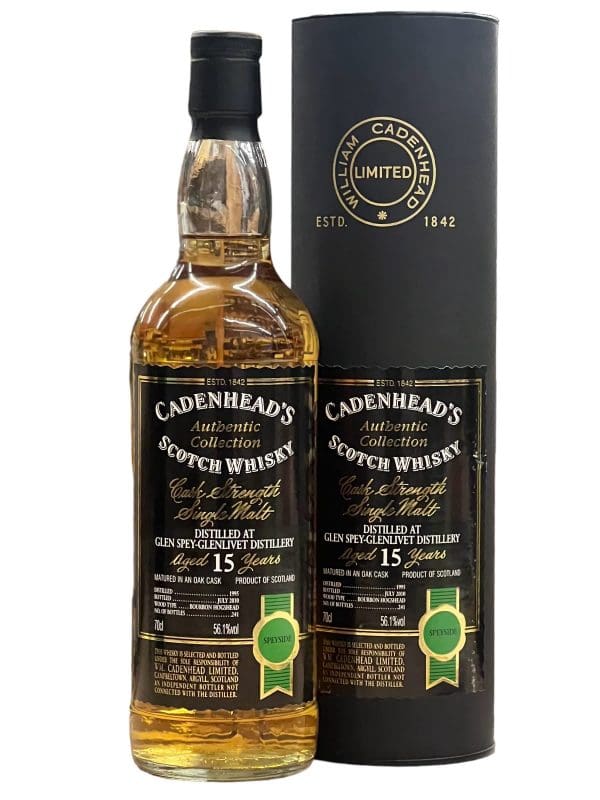 GLEN SPEY DISTILLERY 15 yo Cadenhead's Authentic Collection 1995 56.1% abv 70cl