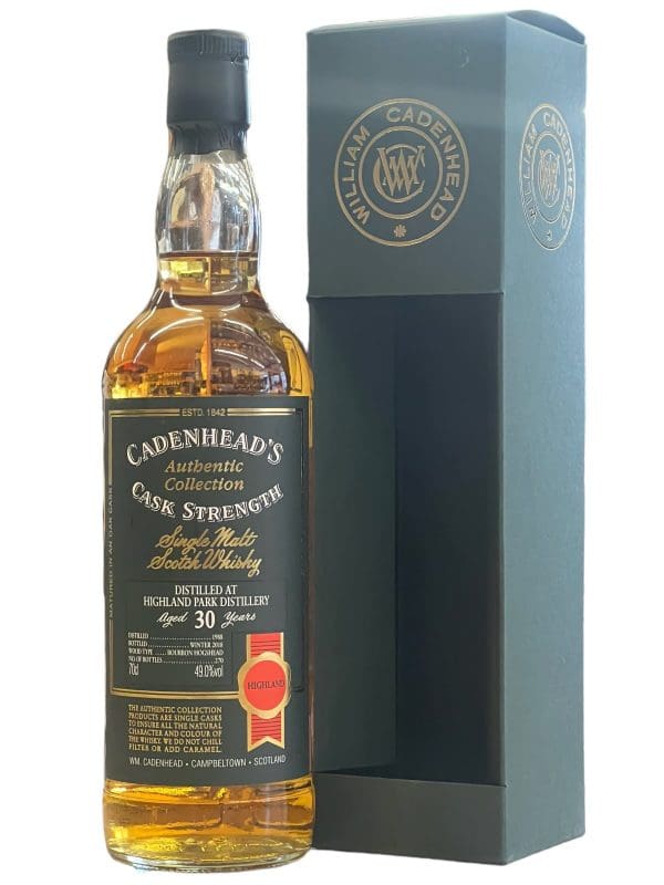 HIGHLAND PARK DISTILLERY 30 yo Cadenhead's Authentic Collection 1988 49% abv 700ml