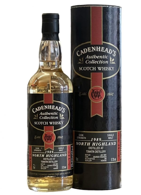 TOMATIN DISTILLERY 12yo Cadenhead's Authentic Collection 1989 57.3% abv 70cl