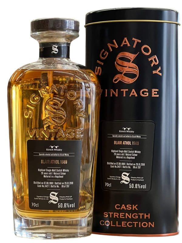 BLAIR ATHOL DISTILLERY 1989 Signatory Vintage 29yo 50.6% abv 700ml