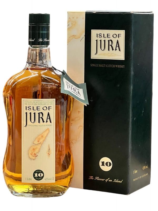 ISLE OF JURA DISTILLERY 10yo 43% abv 1litre (Green/Cream Box)