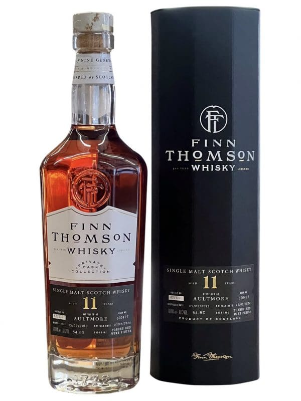 AULTMORE DISTILLERY 11yo Torres Red Wine Finish Finn Thomson Whisky 2013 54.8% abv