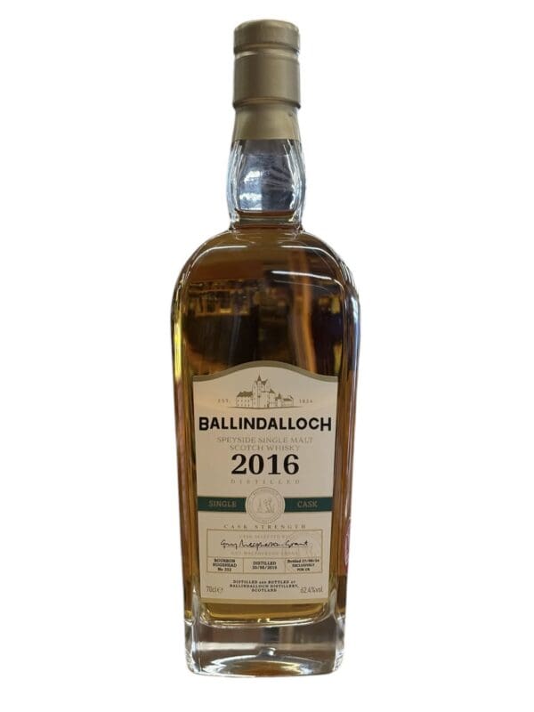 BALLINDALLOCH DISTILLERY 2016 Bourbon Hogshead #352 62.4% abv