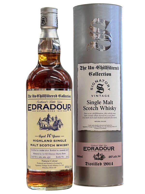 EDRADOUR DISTILLERY 10yo Un-Chillfiltered  Signatory Vintage 46% abv 700ml