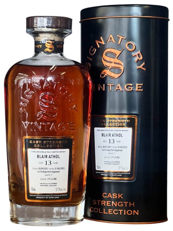 BLAIR ATHOL DISTILLERY 13yo Signatory Vintage Port Cask 2011-2025 57.7% abv 700ml